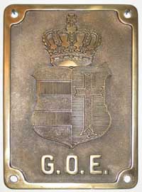 Eigentumsschild der Groherzoglich Oldenburgischen Eisenbahnen.