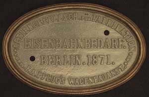 AG fr Eisenbahnbedarf Pflugs-Wagenbauanstalt, Berlin, 1871