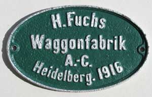 Fuchs Waggonfabrik A.-G. Heidelberg 1916