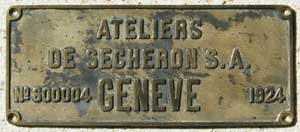 Ateliers Secheron 600004, 1924, Messingguss, Riffelgrund mit Rand