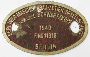 DRB, BMAG, Nr. 11318, 1940, Aluminiumguss mit  Rand, von DRB 01 1062