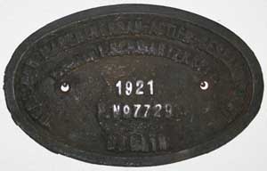 BMAG 7729, 1921, Eisenguss, Riffelgrund  mit Rand, von 94 1320