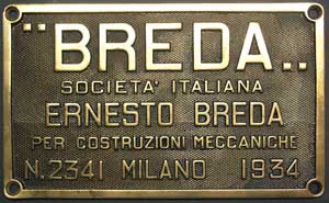 BREDA 2341, 1934, Messingguss mit Rand, von  FS E626.108