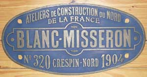 Blanc-Misseron 320, 1904, Ct 1000mm, Messingguss, oval, Riffelgrund mit Rand