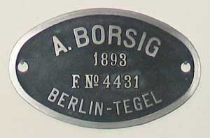 Borsig 4431, 1893, Eisenguss, Riffelgrund mit Rand