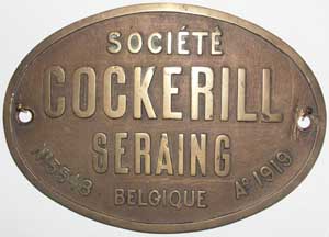 Cockerill 5548, 1919, Messing, Riffelgrund mit Rand