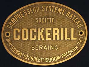 Cockerill 5939, 1928, Messing, Riffelgrund mit Rand, 296x225mm