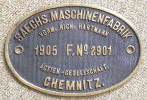 Hartmann 2901, 1905 Staatsbahn Java 322, Messingguss, Riffelgrund mit Rand