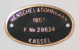 Henschel 28624, 1951, von DB 23 014, Messingguss, Riffelgrund mit Rand