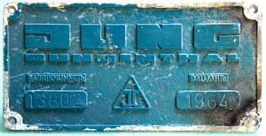 Jung, 13802, 1964, Aluminiumguss mit Rand, von DB 332-189, trkis lackiert
