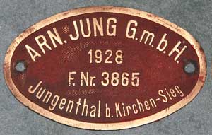 Jung, 3865, 1928, Messingguss mit Rand, von DRG 80 026