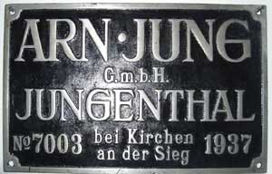 DRG, Jung 7003, 1937 von 64 412, 325x198cm, Aluguss, Riffelgrund mit Rand