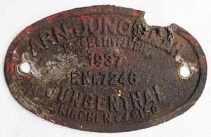 Jung Nr. 7246, 1937, Aluguss, Riffelgrund mit Rand, von DRG/DB 64 459