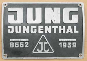 Jung 8662, 1939 Aluminium, Zylinderschild von 64 461