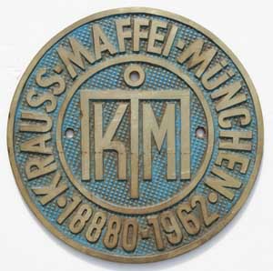 Krauss-Maffei 18880, 1962, Messingguss, Riffelgrund mit Rand, von DB V100 1284