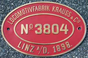 Krauss 3804, 1898, Messinggus, Riffelgrund mit Rand