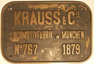 Lnderbahn, Krauss 767, 1879, Messingguss mit Rand