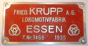 Krupp 1468, von 1935, Werks-Dampflok aus dem Ruhrgebiet