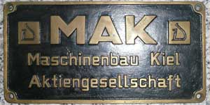 MAK, 2012, 1948, von V36 255, rechteckig, Messingguss mit Rand. "D" von Vorgngerfirma DWK, 301x149 mm