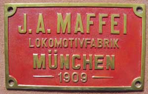 Maffei 1909, rechteckig, Messingguss, Riffelgrund mit Rand, von Werklok Jatiroio Nr.40, Java, 244 x 150mm