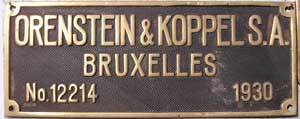 Orenstein&Koppel, 12214, 1930, Waldbahn Ayancik, Mesingguss, Riffelgrund mit Rand