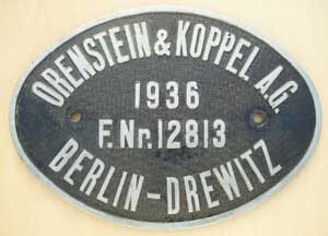Orenstein&Koppel, 12816 1936, von 64 418, Zylinderschild