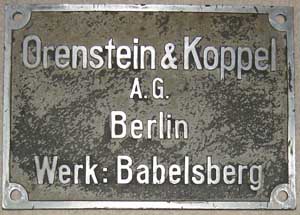 Orenstein & Koppel, Aluguss, Riffelgrund mit Rand, von Heeresfeldbahn 20903