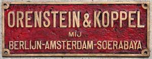 Orenstein&Koppel, Berlin-Amsterdam-Soerabaya, Messingguss