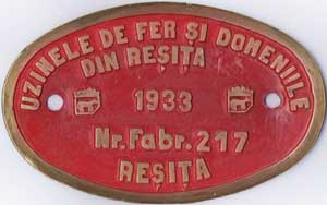 Resita 217, 1933, Messingguss mit Rand