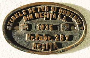 Resita 287, 1935, Messingguss mit  Rand, von CFR 230-070