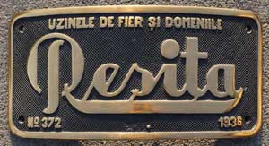 Resita, Fabrik-Nr. 372, 1936, Messingguss mit Rand, groes Domschild, von CFR 230 516