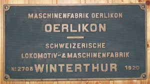 SLM-Oerlikon-Winterthur 2705, 1920, Messingguss, Riffelgrund mit Rand