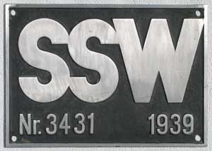 SSW 3431, 1939, Aluguss, Riffelgrund mit Rand, von DR/DB E44 098