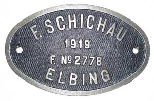 Schichau 2278, 1919, Eisenguss, Riffelgrund mit Rand, von Baureihe 38 2673