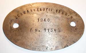 Schwartzkopff 11340, 1940, von 01 1084, Rahmenschild