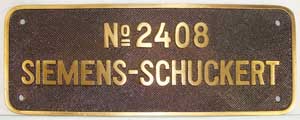 Siemens, Fabrik-Nr. 2408, 1927, Messingguss mit Rand, von Werklok Bo'Bo'