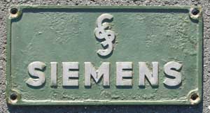 Siemens, Aluguss, Riffelgrund mit Rand, von E44 181
