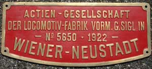 Sigl-Wiener-Neustadt 5650, 1922, Messing, Riffelgrund mit Rand