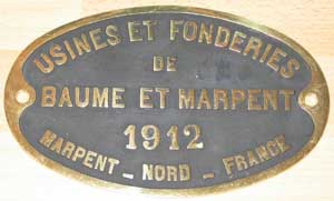 Usines et Fonderies de Baume et Marpent 1912 Messingguss