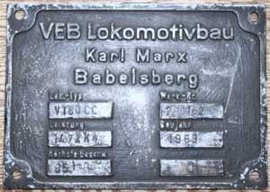 VEB 280162, 1963, Aluguss, Riffelgrund mit Rand, von Werklok Leuna 203