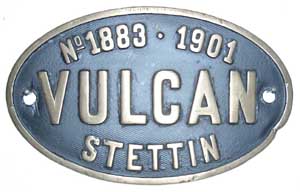 Vulcan 1883, 1901, Messingguss mit Rand, von spterer Baureihe 98 6205