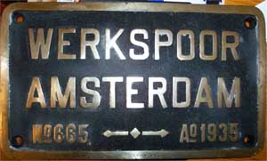 Werkspoor 665, 1935,  von Diesel-de-Sik, Messing, Riffelgrund mit Rand, 310 x 180 mm