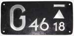 Gattungsschild, G46.18, Aluminiumguss, spitze Ziffern, von DRo BR 41