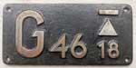 Deutschland (DDR), Gattungsschild der DRo: G 46.18, Guss-Aluminium-Spitz (GAlS). Von BR 41.