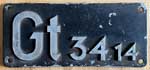Deutschland (DDR), Gattungsschild der DRo: Gt 34.14, Guss-Aluminium-Spitz (GAlS). Von Baureihe 91.0-2