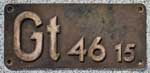 Deutschland (DDR), Gattungsschild der DRo: Gt 46.15, Guss-Aluminium-Spitz (GAlS). Von BR 86.