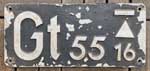 Deutschland (DR), Gattungsschild der DDR: Gt 55.16, Aluminiumguss (GAlS). BxH = 305 x 139 mm.