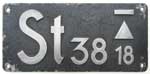 Deutschland (DR), Gattungsschild der DRB: St 38.18, Guss-Aluminium-Spitz, (GAlS).