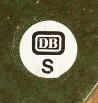 DB, Aufkleber: "DB S", von 144-179. Das "S" steht für "Souvenir", Ø= 16mm