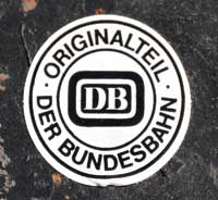 DB, Aufkleber: "Originalteil der Bundesbahn", 110-301-1